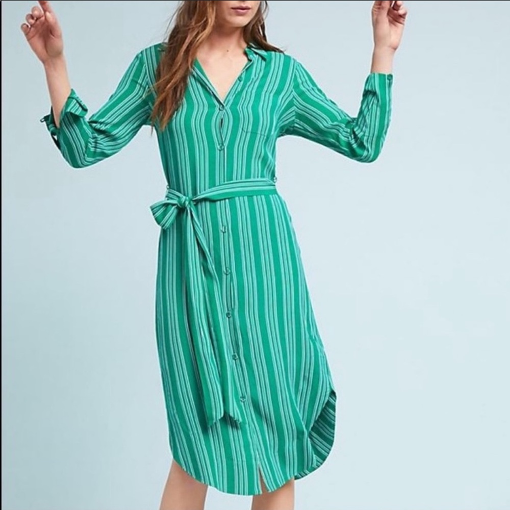 Green Anthropologie midi dress